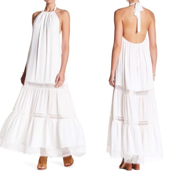 Nicole Miller Dresses & Skirts - Nicole Miller Artelier White Halter Long Dress Med